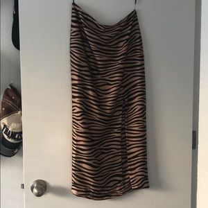 Satin Skirt Zebra Print